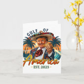 レトロ湾米国アメリカEst 2025アメリカ国旗G カード (黄色い花)