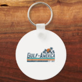 レトロ湾米国アメリカEst 2025アメリカ国旗G キーホルダー (正面)