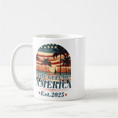 レトロ湾米国アメリカEst 2025アメリカ国旗G コーヒーマグカップ (左)