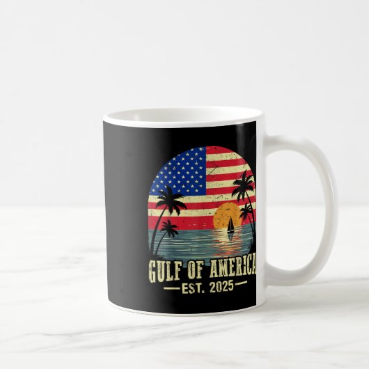 レトロ湾米国アメリカEst 2025アメリカ国旗G コーヒーマグカップ (右)