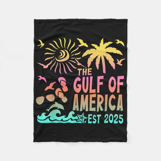 レトロ湾米国アメリカEst 2025アメリカ国旗G フリースブランケット (正面)