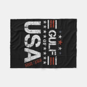 レトロ湾米国アメリカEst 2025アメリカ国旗G フリースブランケット (正面(横))