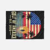レトロ湾米国アメリカEst 2025アメリカ国旗G フリースブランケット (正面(横))