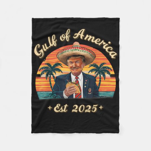 レトロ湾米国アメリカEst 2025アメリカ国旗G フリースブランケット (正面)