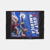 レトロ湾米国アメリカEst 2025アメリカ国旗G フリースブランケット (正面(横))