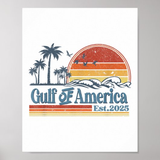 レトロ湾米国アメリカEst 2025アメリカ国旗G ポスター (正面)