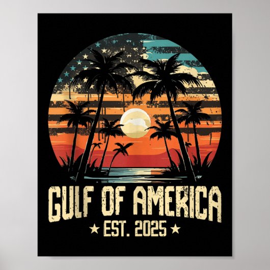 レトロ湾米国アメリカEst 2025アメリカ国旗G ポスター (正面)