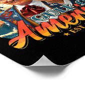 レトロ湾米国アメリカEst 2025アメリカ国旗G ポスター (角)