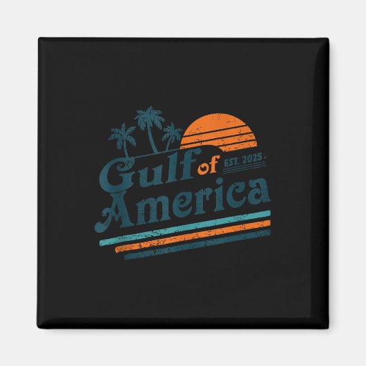 レトロ湾米国アメリカEst 2025アメリカ国旗G マグネット (正面)