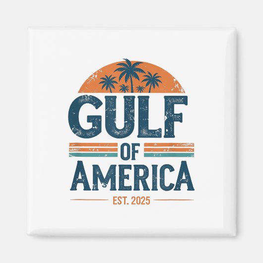 レトロ湾米国アメリカEst 2025アメリカ国旗G マグネット (正面)