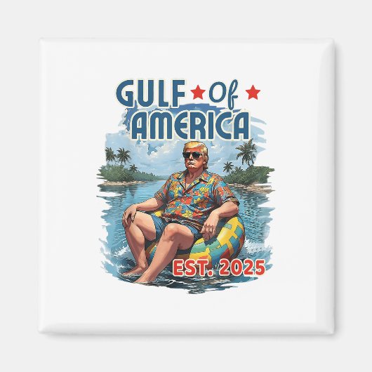 レトロ湾米国アメリカEst 2025アメリカ国旗G マグネット (正面)