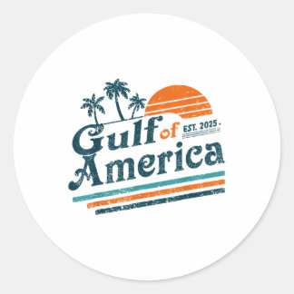 レトロ湾米国アメリカEst 2025アメリカ国旗G ラウンドシール