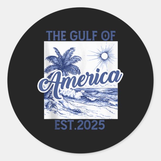 レトロ湾米国アメリカEst 2025アメリカ国旗G ラウンドシール (正面)