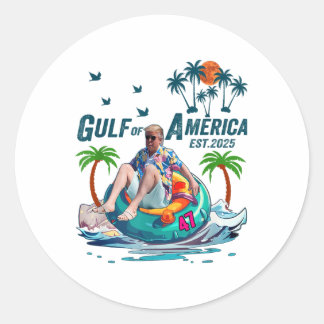 レトロ湾米国アメリカEst 2025アメリカ国旗G ラウンドシール