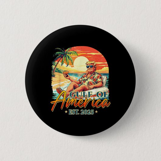 レトロ湾米国アメリカEst 2025アメリカ国旗G 缶バッジ (正面)