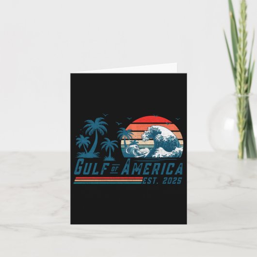 レトロ湾米国アメリカEst 2025アメリカ国旗L カード (正面)