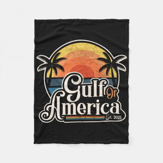 レトロ湾米国アメリカEst 2025アメリカ国旗L フリースブランケット (正面)