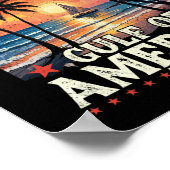 レトロ湾米国2025米国国旗の湾 ポスター (角)