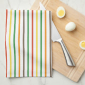 レトロ溝ストライプ型 キッチンタオル (四つ折り)