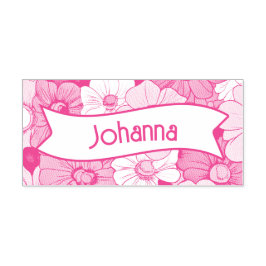 レトロ溝フローラ名セルフインキングゴム印 セルフインキングスタンプ