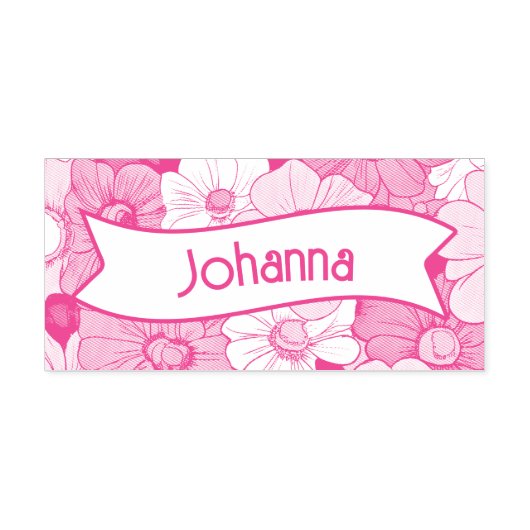 レトロ溝フローラ名セルフインキングゴム印 セルフインキングスタンプ (デザイン)