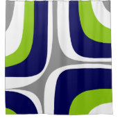 レトロ溝ミッドセンチュリーモダン抽象芸術パターン シャワーカーテン (正面)