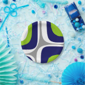 レトロ溝ミッドセンチュリーモダン抽象芸術パターン ペーパープレート (パーティー)