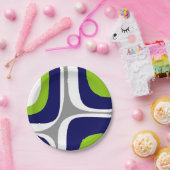 レトロ溝ミッドセンチュリーモダン抽象芸術パターン ペーパープレート (パーティー)