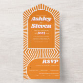 レトロ溝型オレンジサンレイ70インスパイアs結婚の オールインワン招待状 (内側)