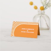 レトロ溝型オレンジサンレイ70インスパイアs結婚の プレイスカード (裏面)