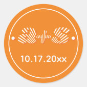 レトロ溝型オレンジサンレイ70インスパイアs結婚の ラウンドシール (正面)