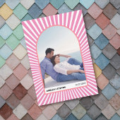 レトロ溝型ピンクインスパイアス結婚レイ 招待状