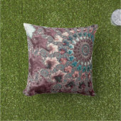 レトロ溝型折衷的ボヘミアンスパイラルフラクタル クッション (芝生)