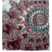 レトロ溝型折衷的ボヘミアンスパイラルフラクタル シャワーカーテン (正面)