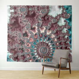 レトロ溝型折衷的ボヘミアンスパイラルフラクタル タペストリー