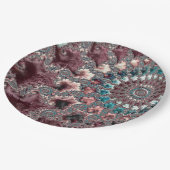 レトロ溝型折衷的ボヘミアンスパイラルフラクタル ペーパープレート (アングル)