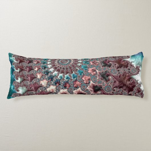 レトロ溝型折衷的ボヘミアンスパイラルフラクタル ボディピロー (正面)