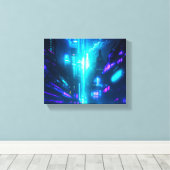 レトロ溝変換 キャンバスプリント (インサイチュ (ウッドフロア))