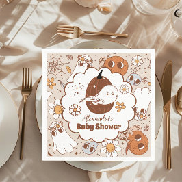 レトロ溝深いハロウィーンリトルブベビーシャワー スタンダードカクテルナプキン