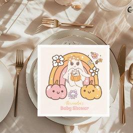 レトロ溝深いハロウィーンリトルブベビーシャワー スタンダードカクテルナプキン