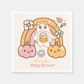 レトロ溝深いハロウィーンリトルブベビーシャワー スタンダードカクテルナプキン (正面)