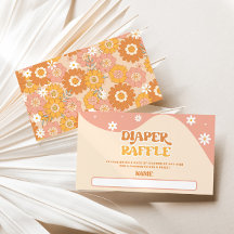 レトロ溝状おむつラッフルチケットエンクロージャカード