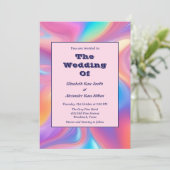 レトロ溝状抽象芸術結婚波 招待状 (スタンド正面)