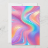 レトロ溝状抽象芸術結婚波 招待状 (裏面)