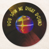 レトロ溝:右回りに回転 ラウンドペーパーコースター (正面)