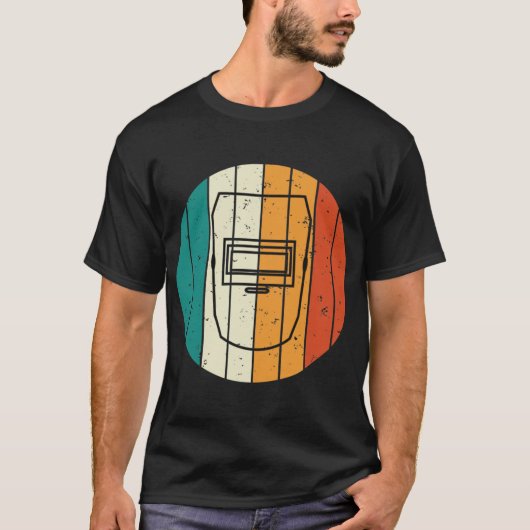 レトロ溶接工マスク 溶接Tシャツ ヴィンテージ Tシャツ (正面)