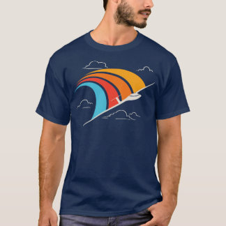 レトロ滑空機パイロット播種飛行機飛行機 Tシャツ