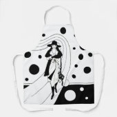 レトロ滑走路モデル、ヴィンテージアールデコファッション エプロン (正面)