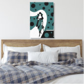 レトロ滑走路モデル、ヴィンテージアールデコファッション キャンバスプリント (インサイチュ (寝室))