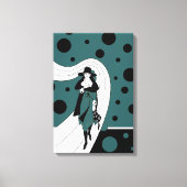 レトロ滑走路モデル、ヴィンテージアールデコファッション キャンバスプリント (正面)